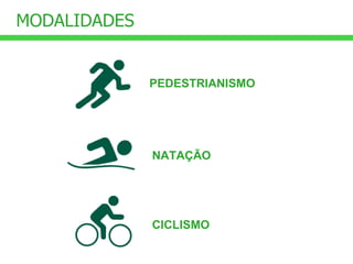 PEDESTRIANISMO MODALIDADES NATAÇÃO CICLISMO 