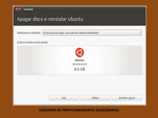 ESQUEMA DE PARTICIONAMENTO SELECIONADO
 