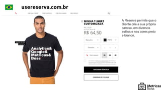usereserva.com.br
A Reserva permite que o
cliente crie a sua própria
camisa, em diversos
estilos e nas cores preto
e branco,
 