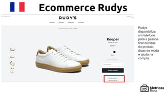 Ecommerce Rudys
Rudys
disponibiliza
um telefone
para a pessoa
tirar dúvidas
do produto,
dicas de moda
e ajuda na
compra.
 