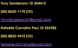 Apresentação UP! Essência Tony Sanderson