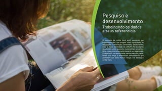 O mercado de mídia local está passando por
transformações que exigem uma capacidade de
adaptação e renovação constantes. Desta forma,
criar a nova identidade da UTILITÀ foi bastante
desafiador, visto que esta marca já tem uma his-
tória e seu posicionamento deveria ser repensado.
O objetivo é se reposicionar neste mercado, reve-
lando sua força e diferenciais competitivos que
permitam que esta marca cresça e se destaque
ainda mais.
Pesquisa e
desenvolvimento
Trabalhando os dados
e seus referenciais
 