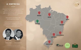 A Boulevard Monde é uma empresa genuinamente
brasileira, com 14 anos de experiência em
fabricação de produtos de saúde, beleza e bem
estar, com fábrica em Bauru/SP e distribuição e
gestão em Campinas/SP.
Hoje contamos com 8 ﬁliais e mais
de 500 registros em ANVISA.
A Boulevard Monde tem um elevado nível
de governança sustentável e proﬁssional,
comprometida com a qualidade dos produtos,
logística e respeito ao ser humano.
A PARCERIA QUE DEU CERTO.
Gestão Suíça aliada a experiência de 19 anos de Marketing de Rede.
EMPRESÁRIO • ECONOMISTA CONSULTOR • MASTER COACHING
A E M P R E S A
SÃO PAULO
PORTO ALEGRE
RIO DE JANEIRO
SALVADOR
RECIFE
BELÉM
RONDONIA
MANAUS
 