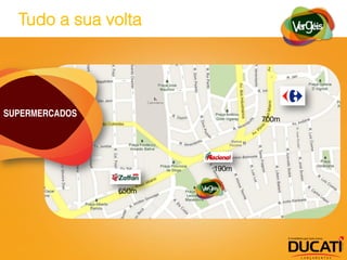 Tudo a sua volta




SUPERMERCADOS
                              700m




                       190m


                650m
 