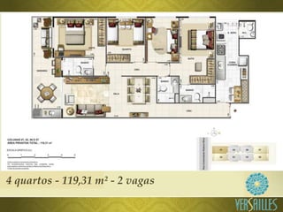 4 quartos - 119,31 m² - 2 vagas
 