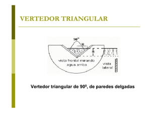 VERTEDOR TRIANGULAR

Vertedor triangular de 900, de paredes delgadas

 