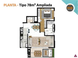 PLANTA - Tipo 78m² Ampliada  