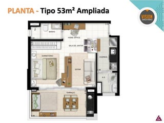 PLANTA - Tipo 53m² Ampliada  