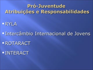 RYLA Intercâmbio Internacional de Jovens ROTARACT INTERACT 