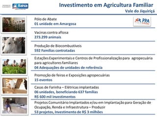 Investimento em Agricultura Familiar
Vale do Jiquiriçá
 