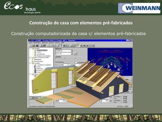 Construção de casa com elementos pré-fabricados
Construção computadorizada da casa c/ elementos pré-fabricados
 