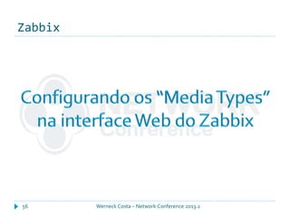 Zabbix
Werneck Costa – Network Conference 2013.256
 