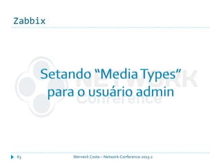 Zabbix
Werneck Costa – Network Conference 2013.263
 