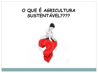 O QUE É AGRICULTURA
  SUSTENTÁVEL????
 
