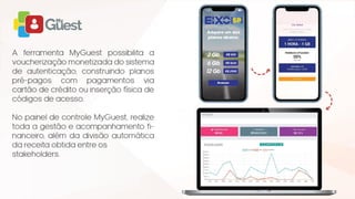 A plataforma é uma de gerenciamento
de consumo de internet.
Todo controle permite que você possa realizar
a venda de planos de internet através de meio
de pagamentos ou voucher.
Os planos são totalmente personalizados para
que possam ser vendidos por tempo de
navegação, por GB, entre outros.
 