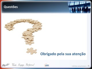 © 2009 Wilson Learning Worldwide Inc. 20
Questões
Obrigado pela sua atenção
 