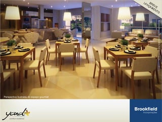 Perspectiva ilustrada do espaço gourmet
 