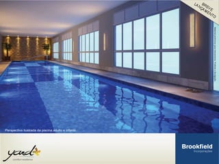 Perspectiva ilustrada da piscina adulto e infantil
 