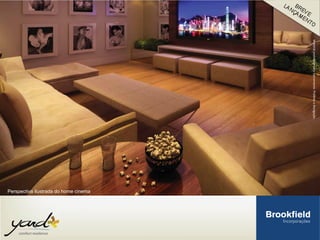 Perspectiva ilustrada do home cinema
 