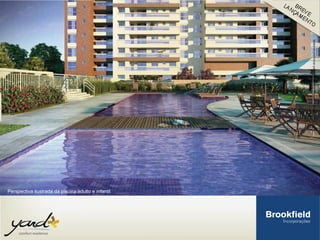 Perspectiva ilustrada da piscina adulto e infantil
 