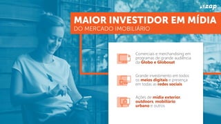 Comerciais e merchandising em
programas de grande audiência
da Globo e Globosat
Grande investimento em todos
os meios digitais e presença
em todas as redes sociais
Ações de mídia exterior,
outdoors, mobiliário
urbano e outros
 