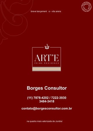breve lançament o - vila arens




   Borges Consultor
   (11) 7878-4202 / 7222-3930
           3484-3418

contato@borgesconsultor.com.br


   na quadra mais valorizada de Jundiaí
 
