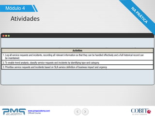 www.pmgacademy.com
Official Course
Módulo 4
Atividades
 