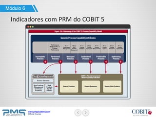 www.pmgacademy.com
Official Course
Módulo 6
Indicadores com PRM do COBIT 5
 