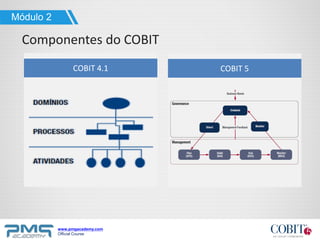 www.pmgacademy.com
Official Course
COBIT 5COBIT 4.1
Componentes do COBIT
Módulo 2
 