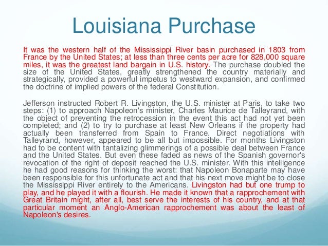 Louisiana purchase argument essay
