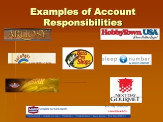 Examples of Account
  Responsibilities
 