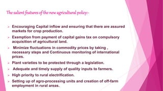 NEW AGRICULTURAL POLICY OF INDIA 2000, POWER POINT PRESENTATION