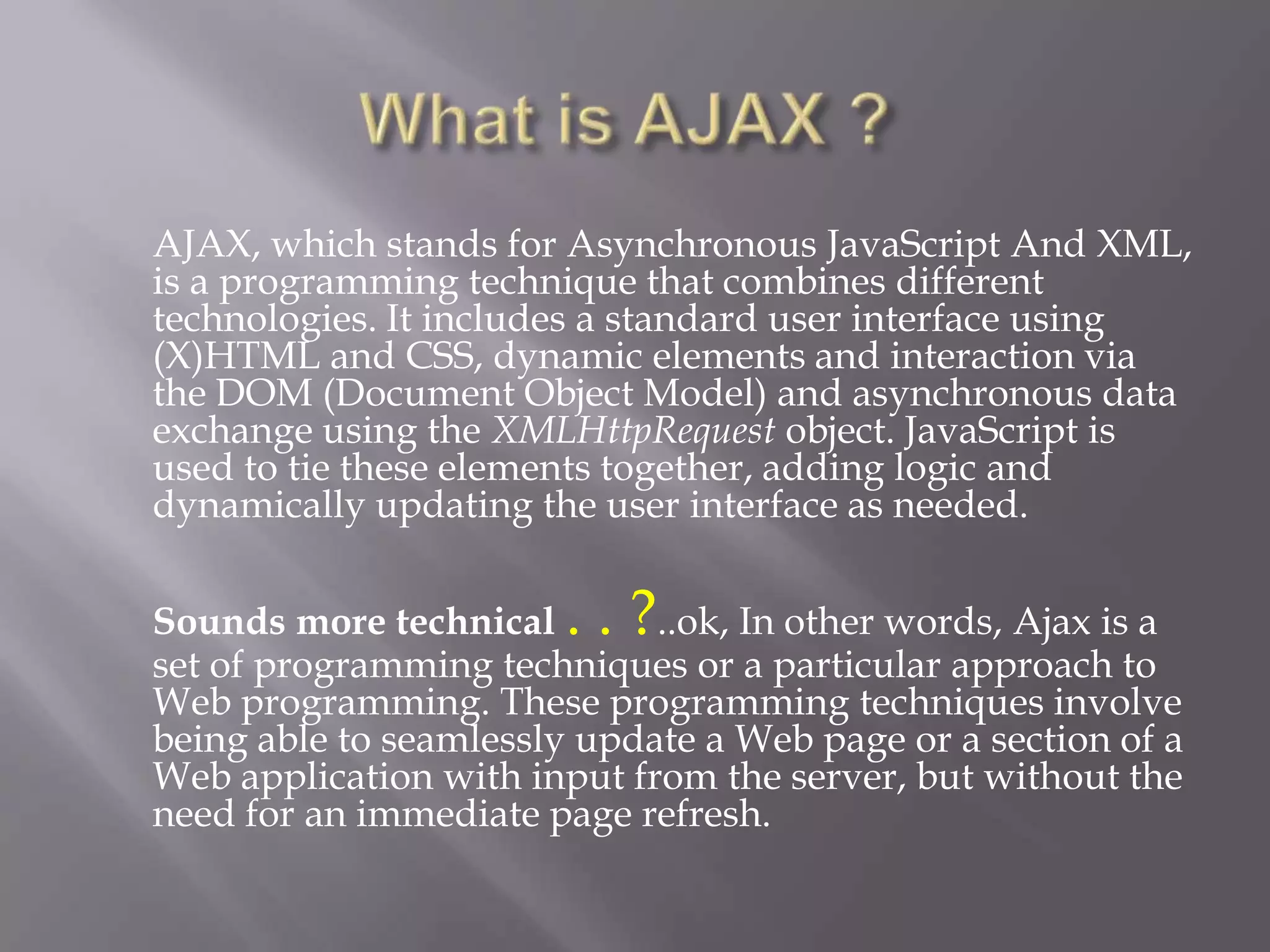 My Presentation On Ajax