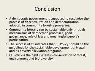 A presentation on community forest | PPTX