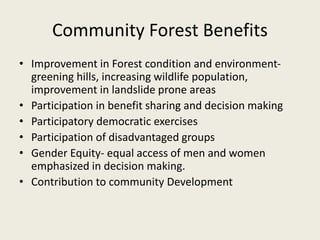 A presentation on community forest | PPTX