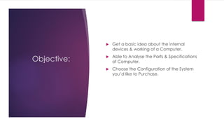 A Presentation on Computer Devices & Peripherals | PDF