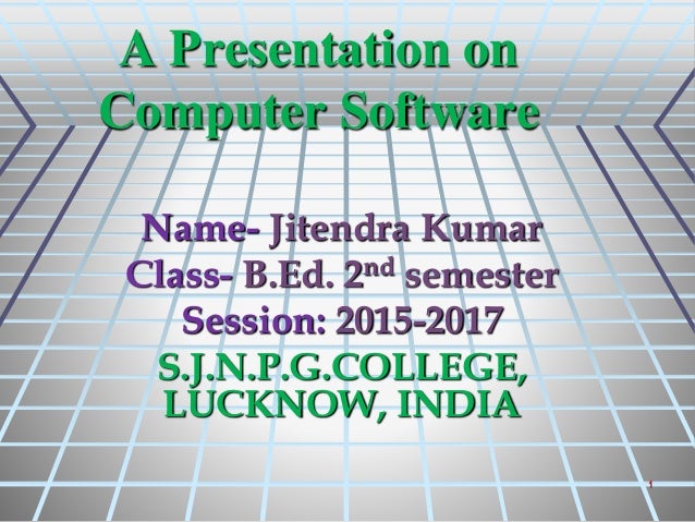 A presentation on computer software