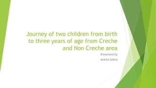 Journey of two children from birth
to three years of age from Creche
and Non Creche area
Presented by
Ankita Saikia
 