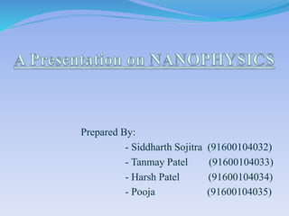 Prepared By:
- Siddharth Sojitra (91600104032)
- Tanmay Patel (91600104033)
- Harsh Patel (91600104034)
- Pooja (91600104035)
 