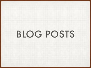 BLOG POSTS
 