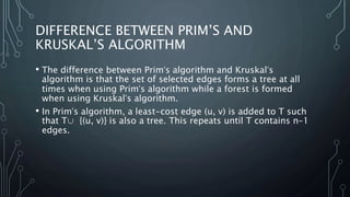 A presentation on prim's and kruskal's algorithm | PPT
