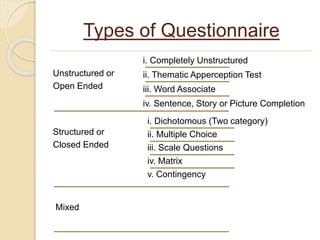 A Presentation on Questionnaire - Arifa Rahman | PPSX