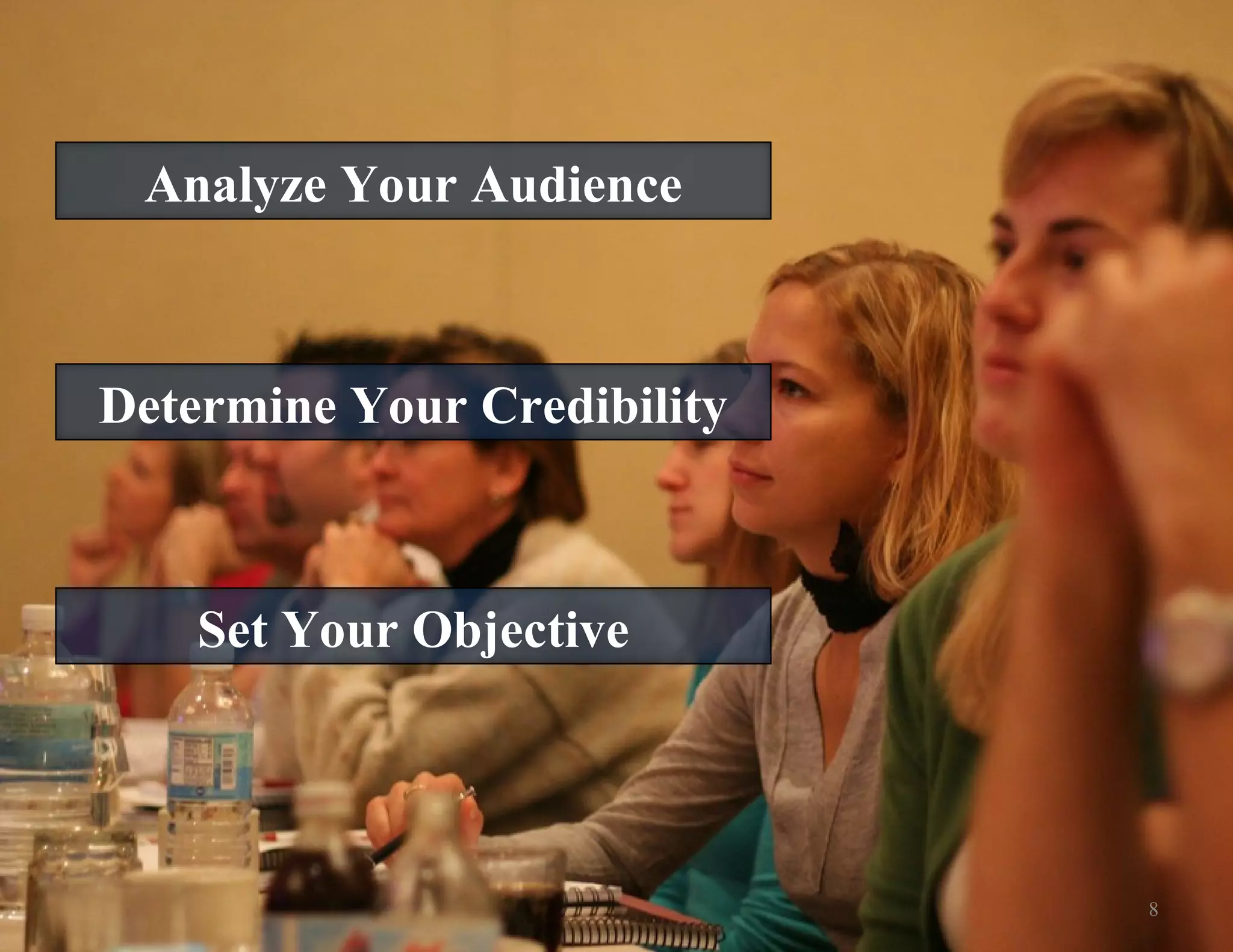 8 Set Your Objective Determine Your Credibility Analyze Your Audience 