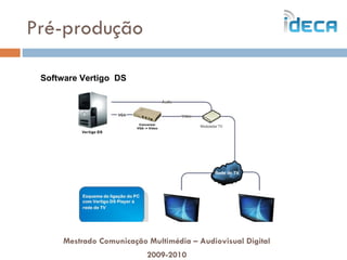 Pré-produção Mestrado Comunicação Multimédia – Audiovisual Digital 2009-2010 Software Vertigo  DS 