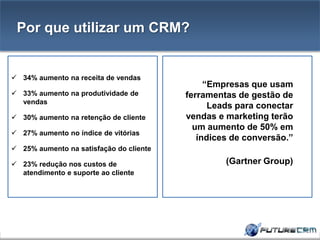 Por que utilizar um CRM?34% aumentonareceitade vendas