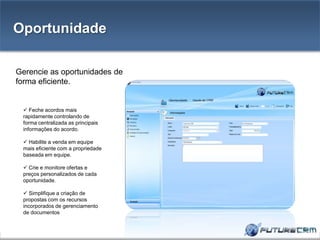 Principais Dificuldades das Empresas Pouca motivação da equipe de vendas.Falta de uma execução consistente no processo de vendas.Baixa produtividade devido às demais tarefas.Falta de informação do Prospect/Cliente.Integração limitada entre as equipes e departamentos.Falhas de comunicação entre departamentos.