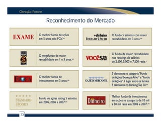 Reconhecimento do Mercado




33
 