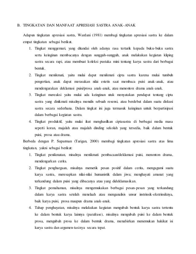 makalah apresiasi karya sastra anak secara reseptif makalah apresiasi karya sastra anak secara reseptif