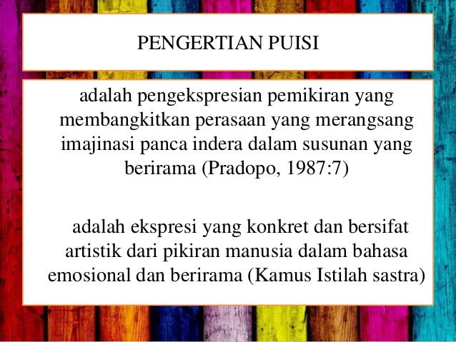 Apa Yang Di Maksud Dengan Puisi KT Puisi