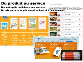 Du produit au service Des entrepôts de fichiers aux services Du prix unitaire au prix algorithmique et à l'abonnement 